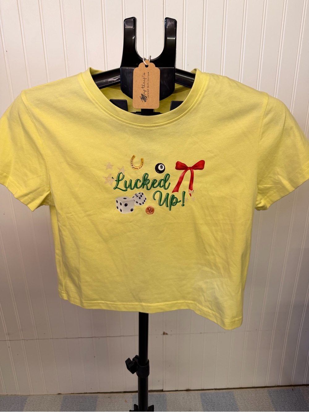 Bourbon & Belles Yellow 'Lucked Up!' Baby Tee